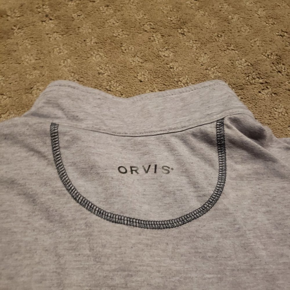 Orvis 1/4 Zip Pullover Sweater Gray Men's Large L Outdoor Hiking Fall Breathable - Picture 5 of 10